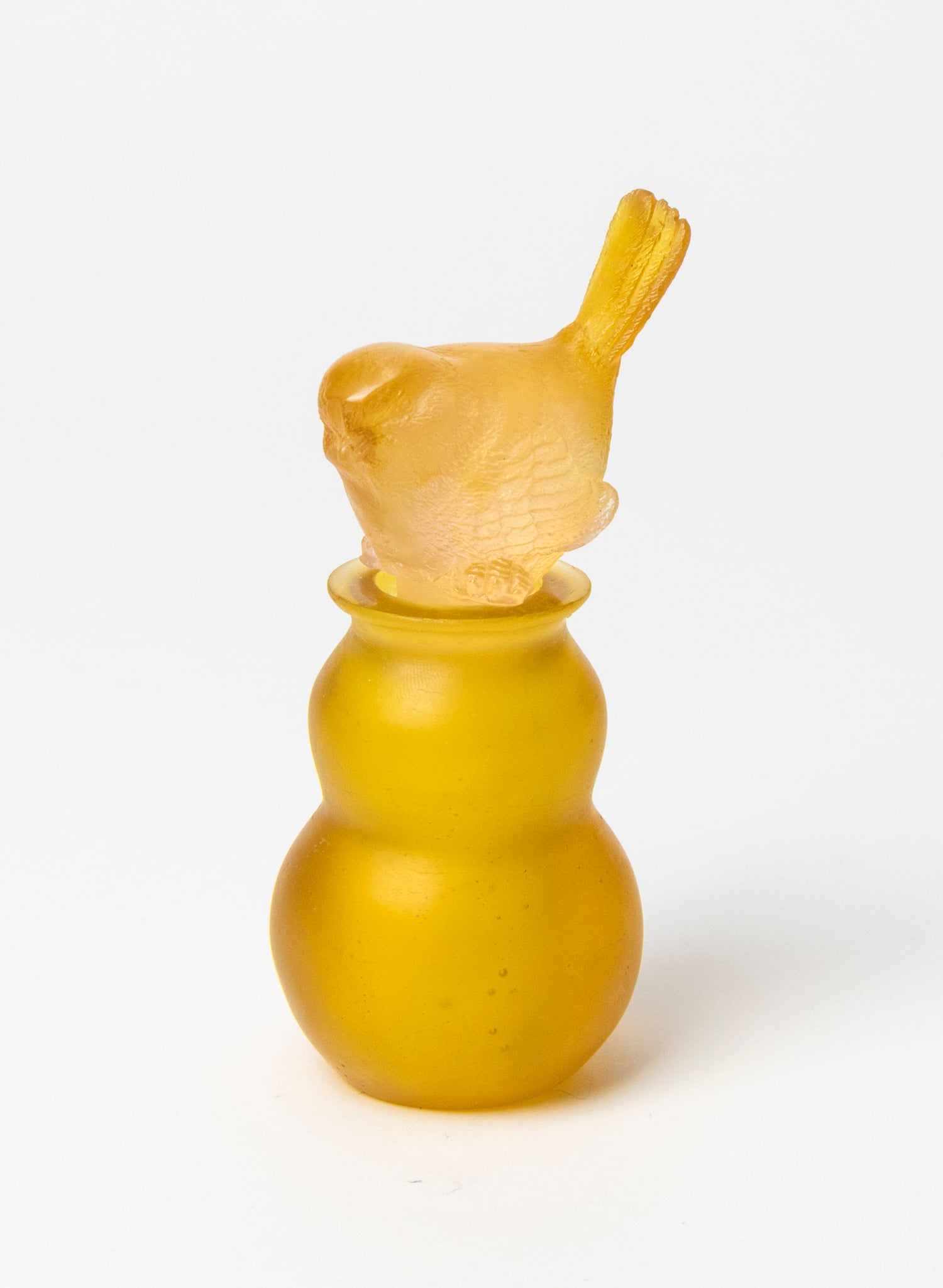 Yellow Fantail and Yellow Cast Glass Sculpture  