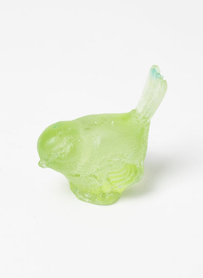 Pale Olive Glass Bird