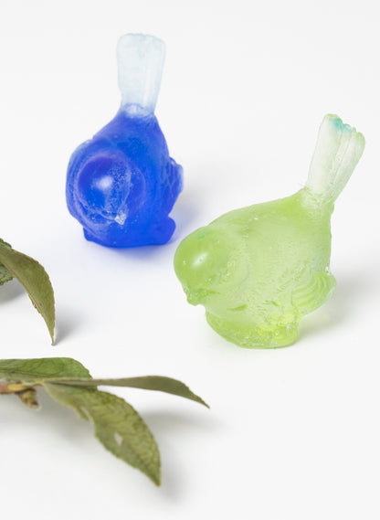 Pale Olive Glass Bird