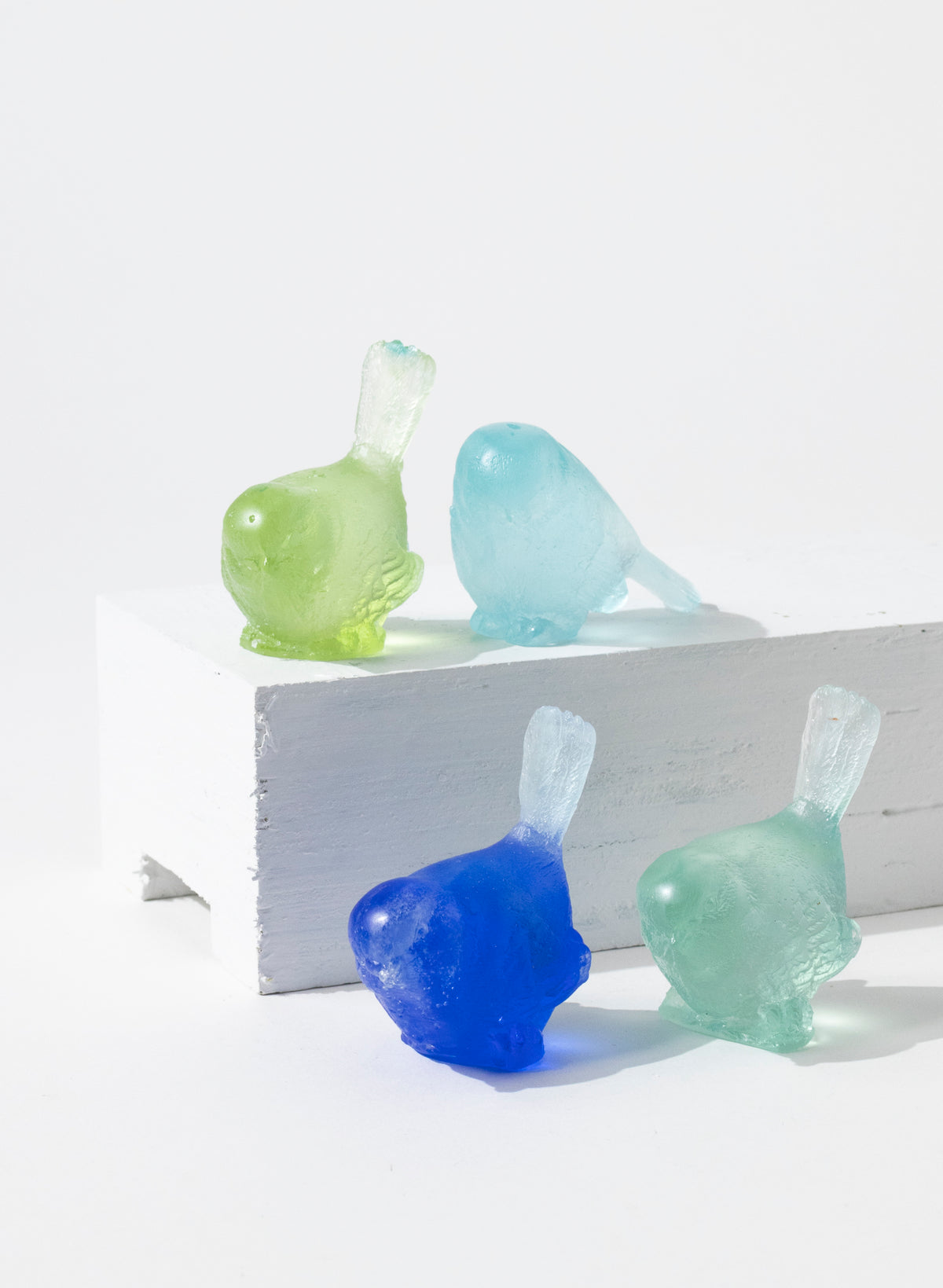Pale Olive Glass Bird