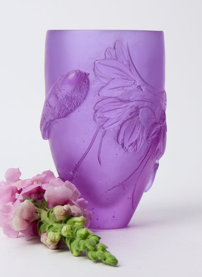 Fuschia &amp; Bird Vessel - Small