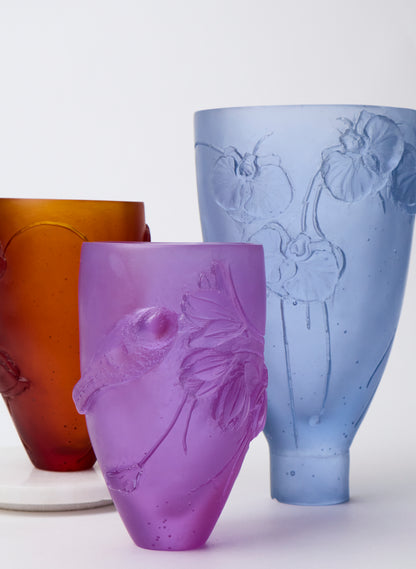 Fuschia &amp; Bird Vessel - Small