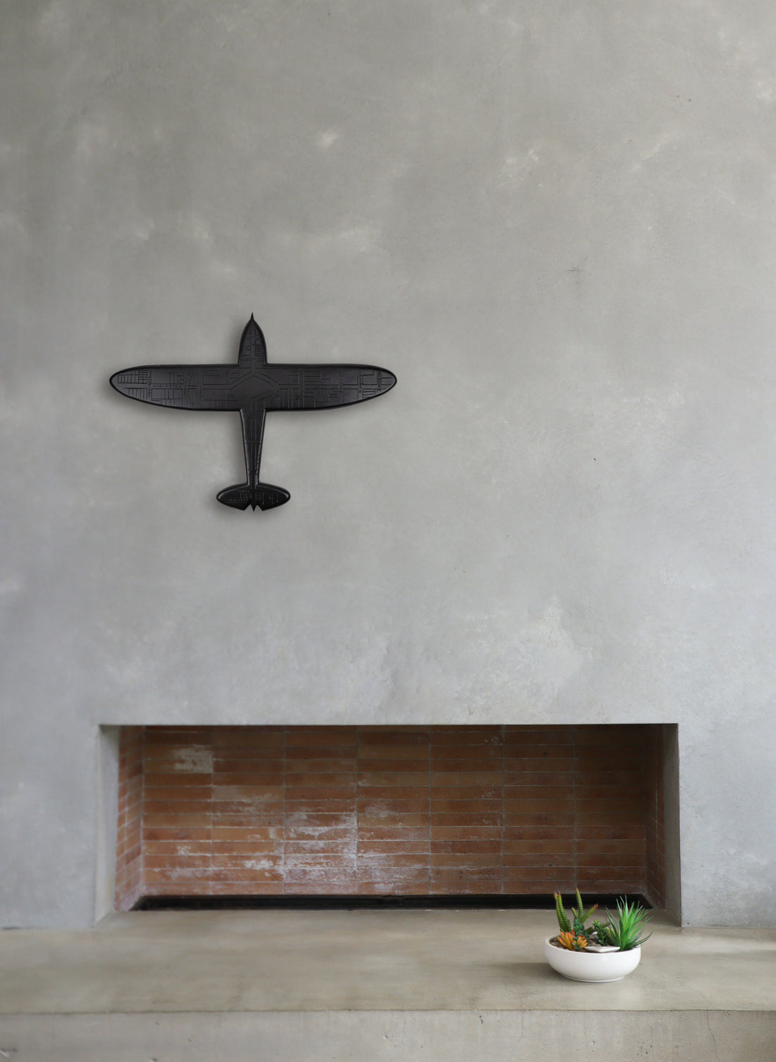 Large Black Spitfire Resin Plane - Christchurch
