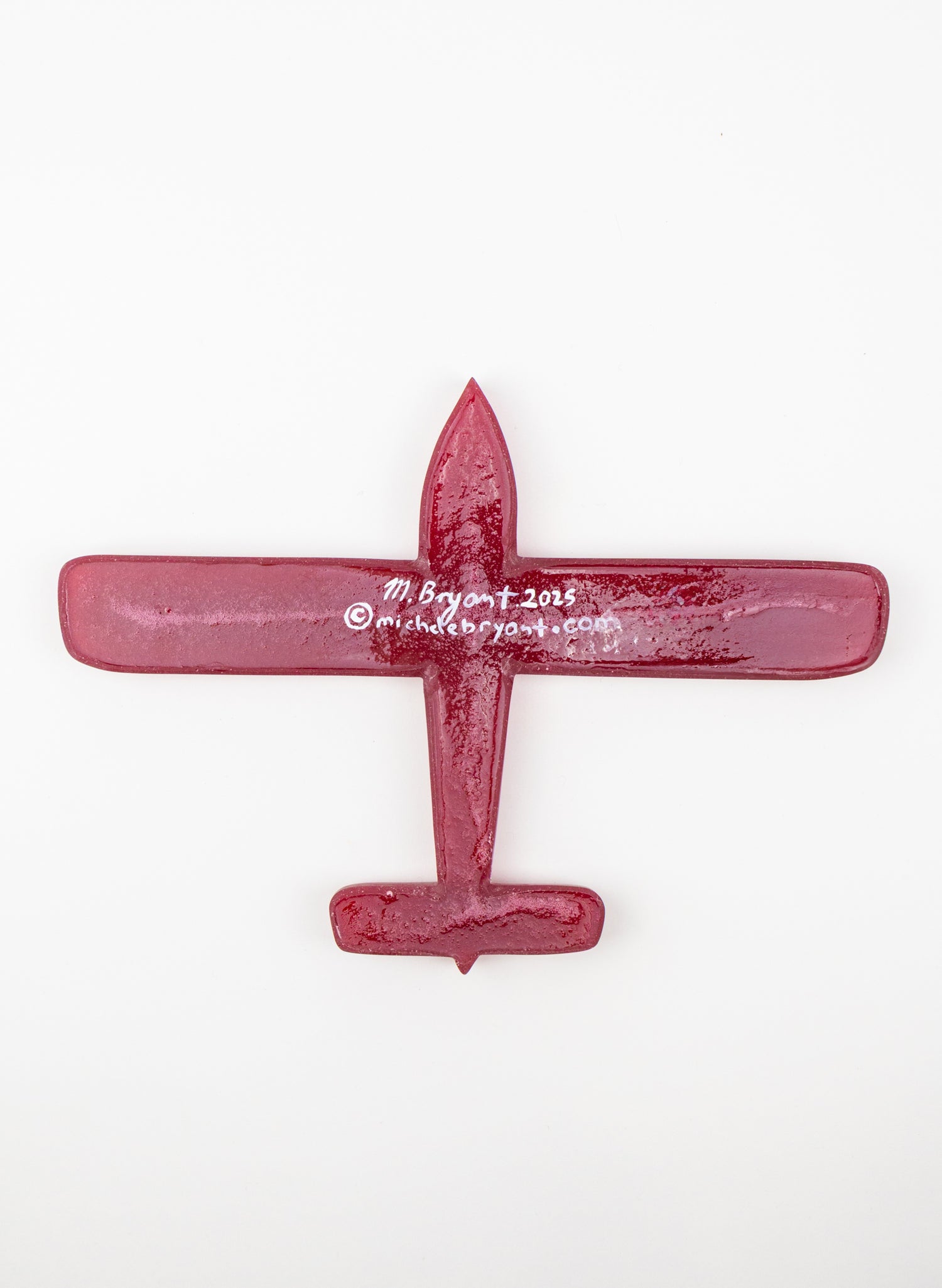 Red Resin Plane Oval Wing