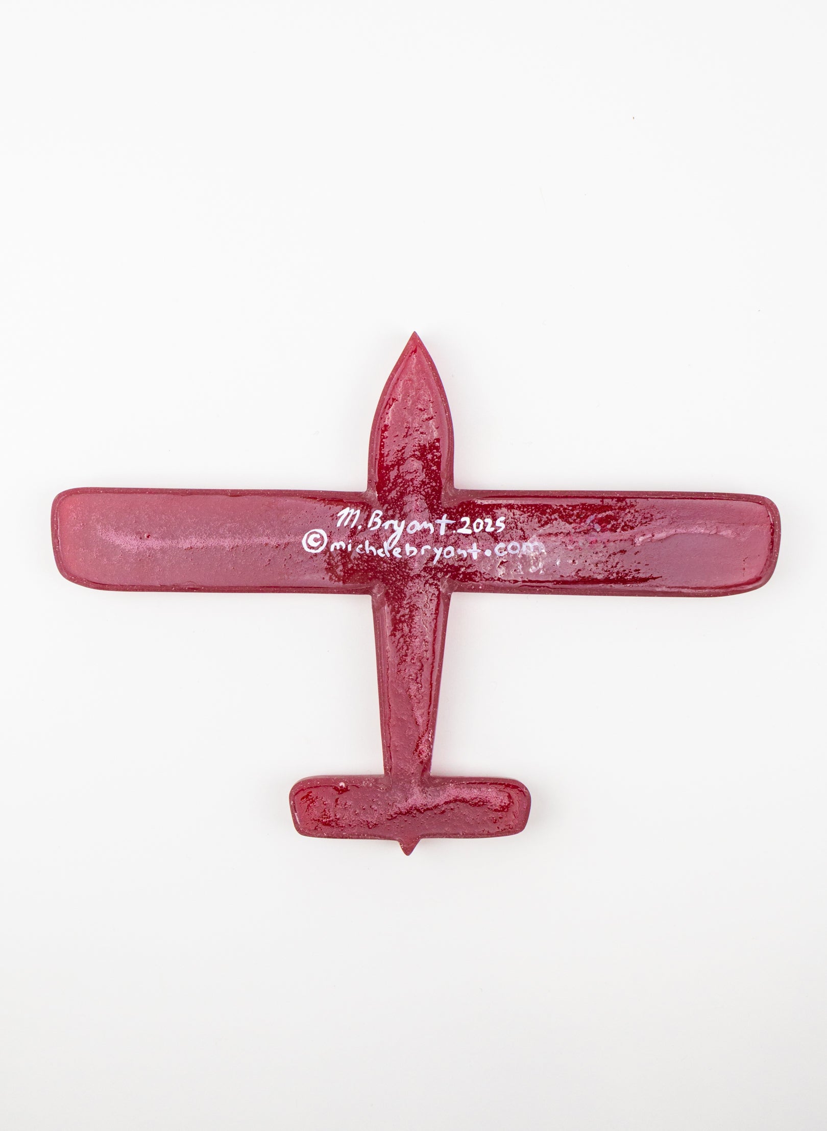 Red Resin Plane Oval Wing