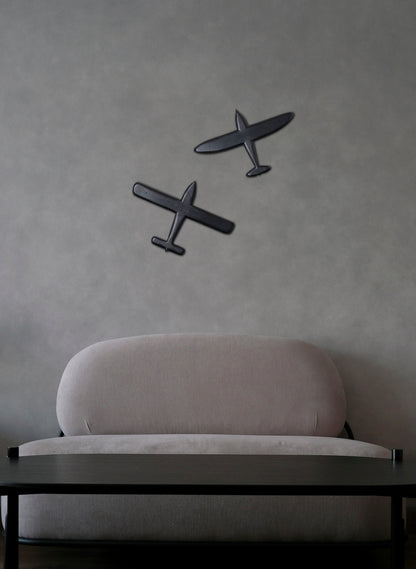 Black Oval Wing Resin Plane
