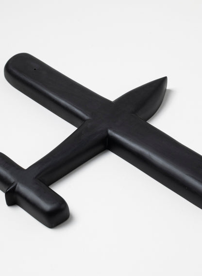 Black Oval Wing Resin Plane