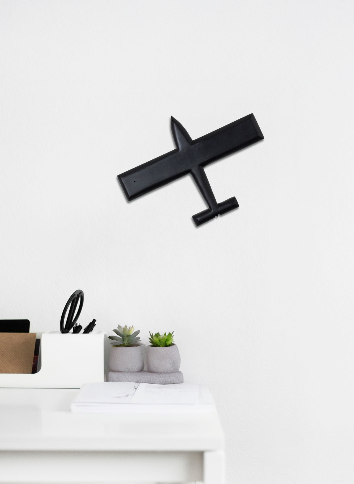 Black Square Wing Resin Plane