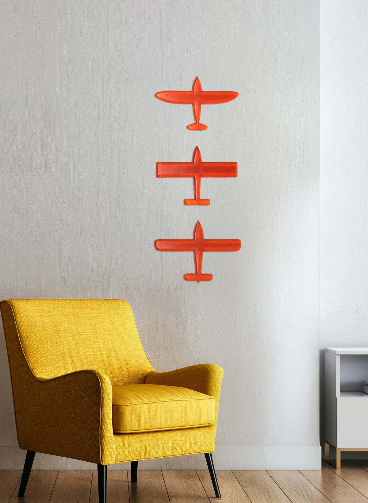 Orange Square Wing Resin Plane