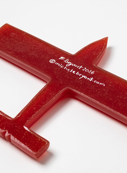 Red Square Wing Resin Plane