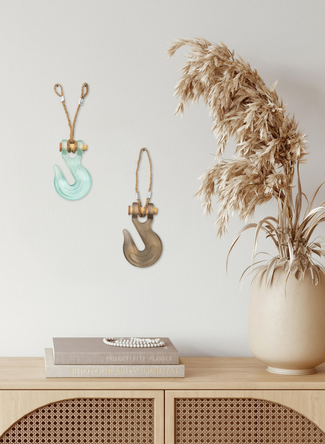 Glass Hook Wooden Pin