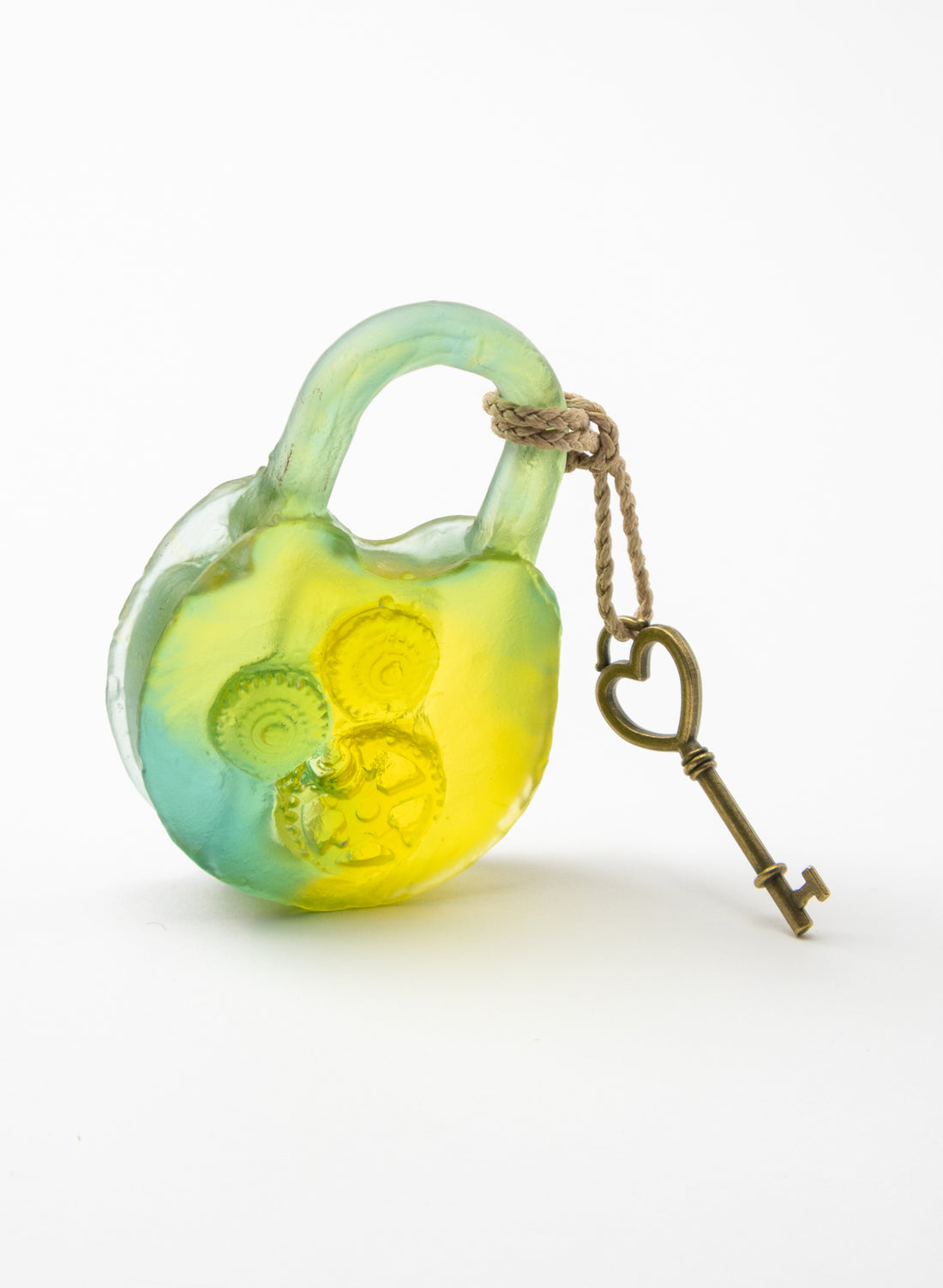 Old Glass Padlock With Cog