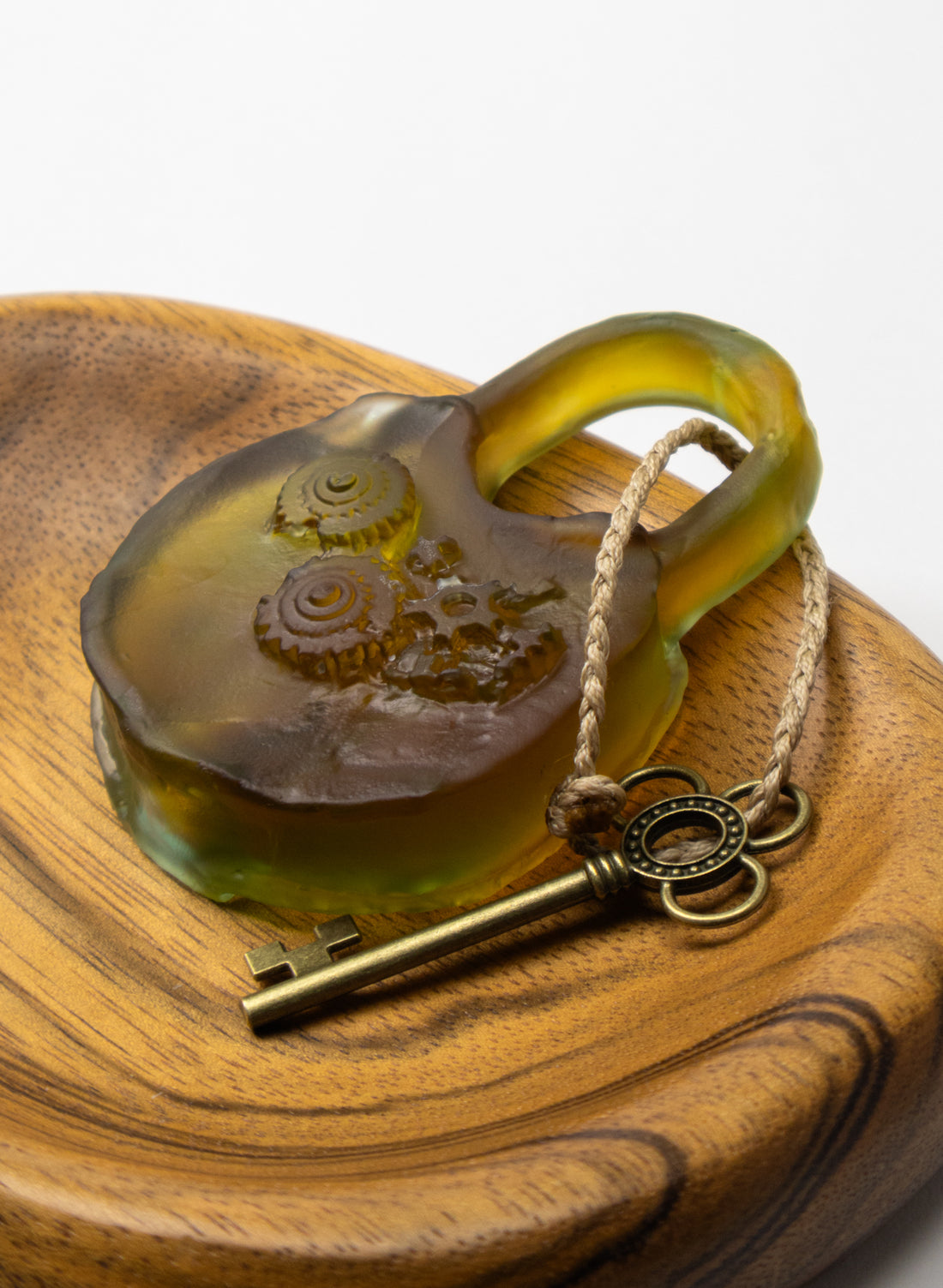 Old Glass Padlock With Cog