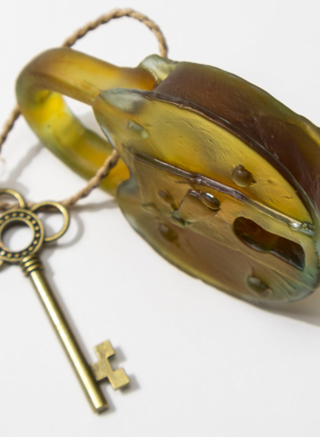 Old Glass Padlock With Cog