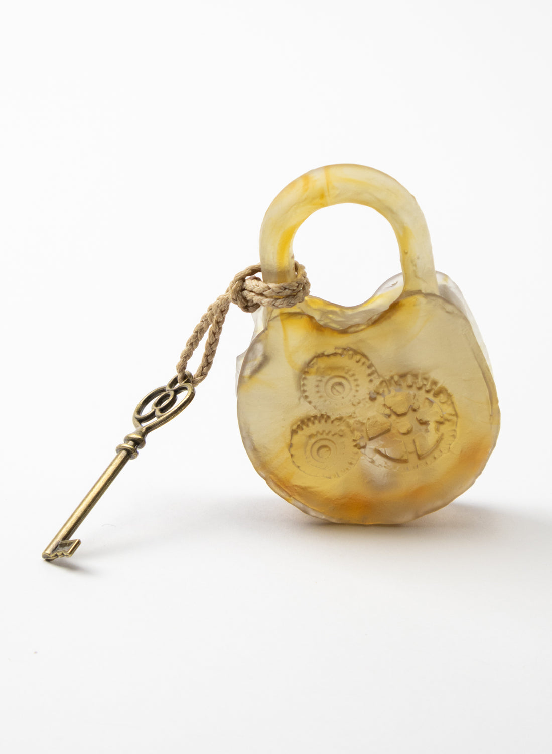 Old Glass Padlock With Cog