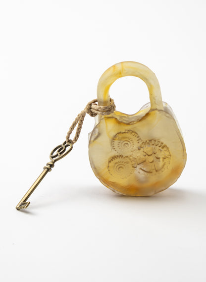 Old Glass Padlock With Cog