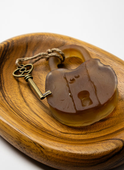 Old Glass Padlock With Cog