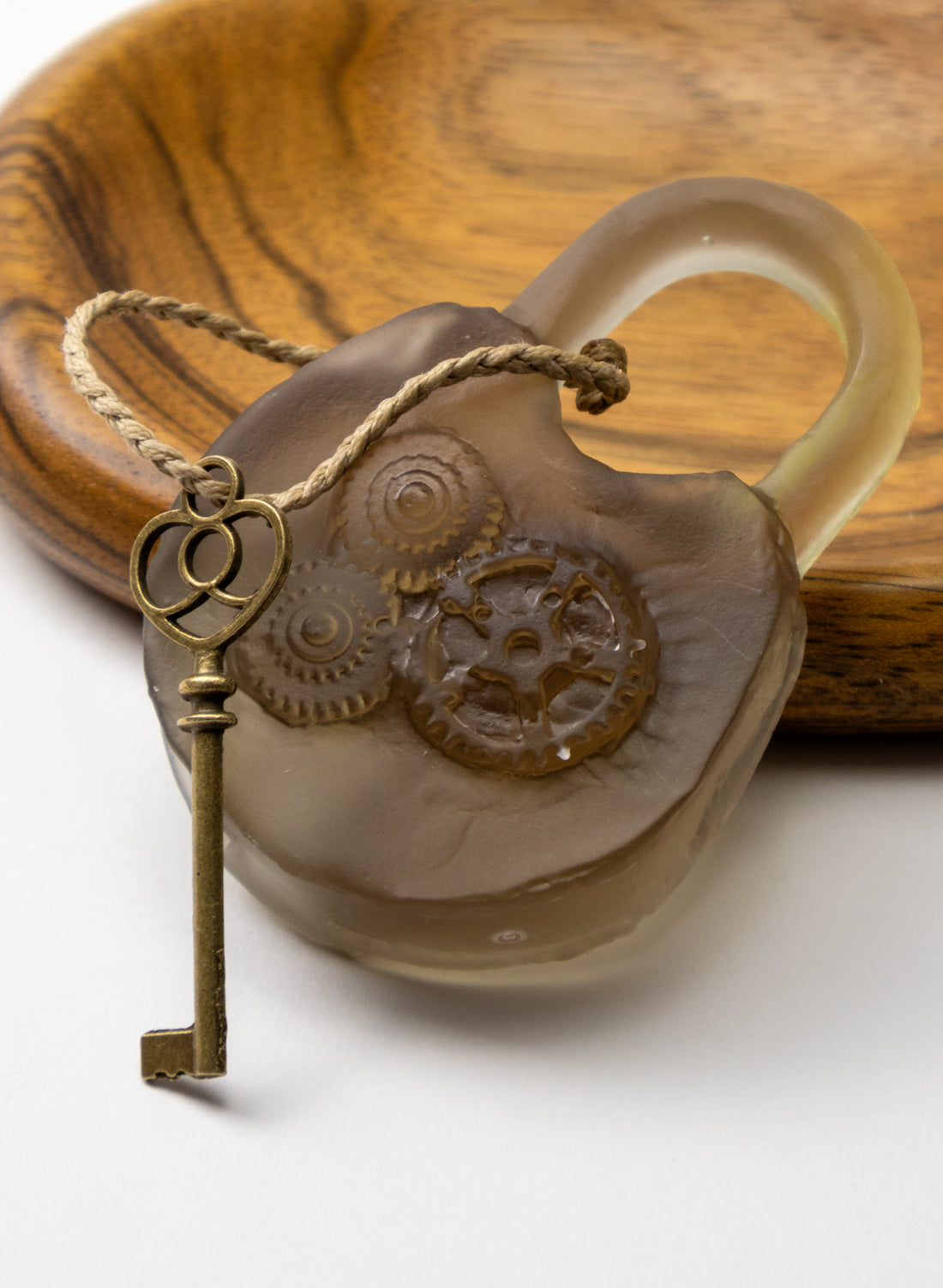 Old Glass Padlock With Cog