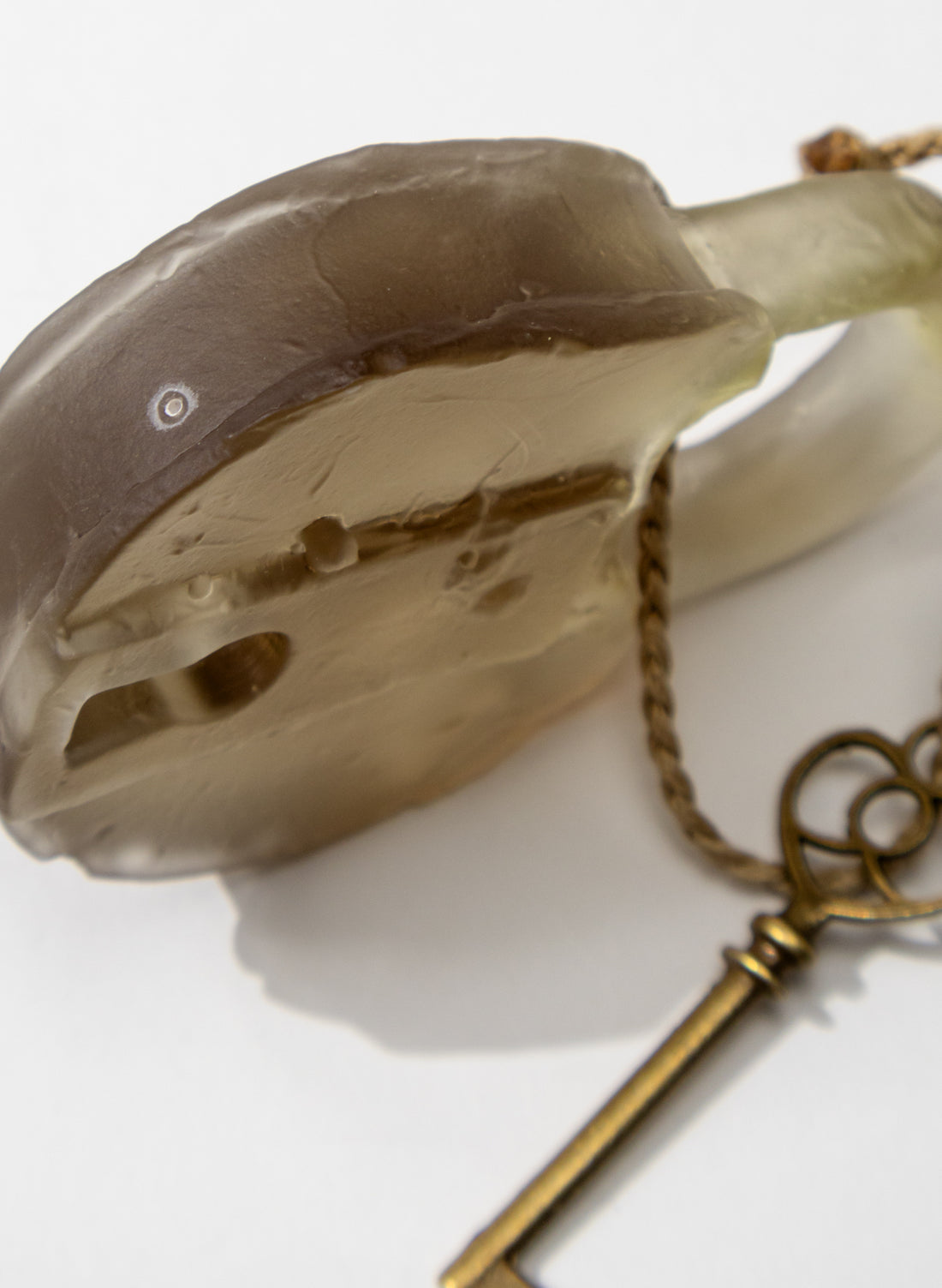Old Glass Padlock With Cog