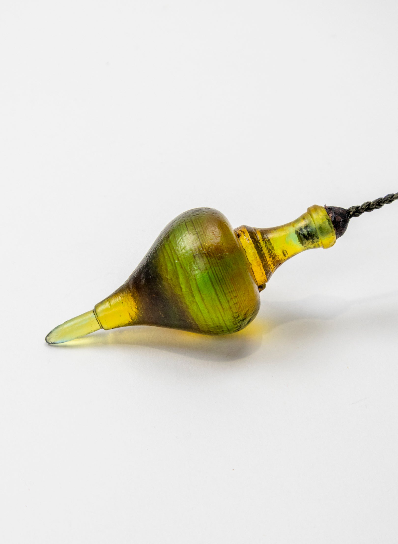 Glass Plum Bob - Kelp/Orange