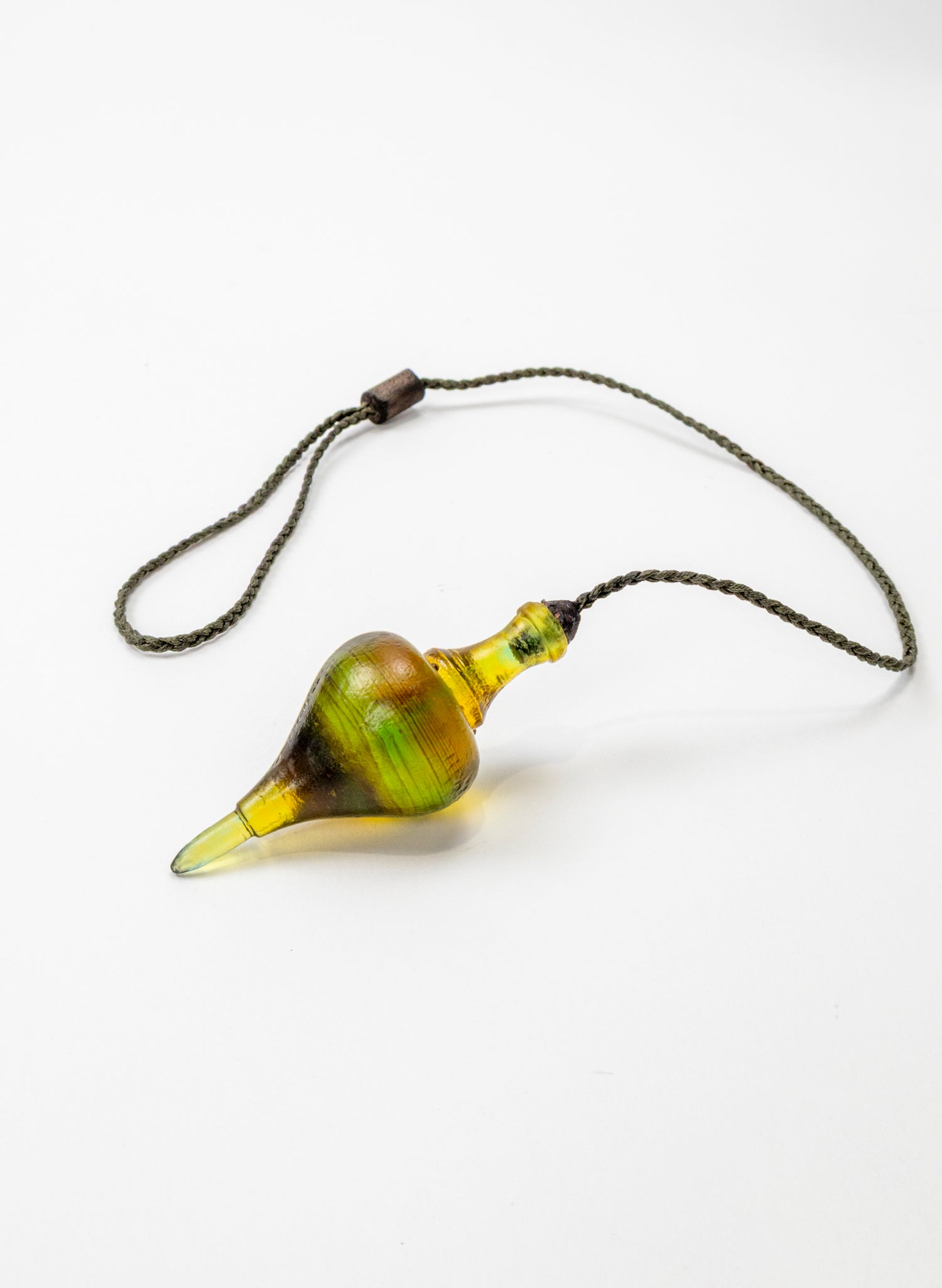Glass Plum Bob - Kelp/Orange