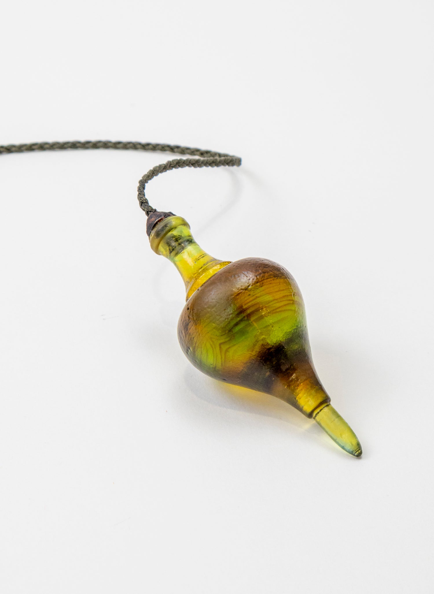 Glass Plum Bob - Kelp/Orange