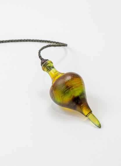 Glass Plum Bob - Kelp/Orange