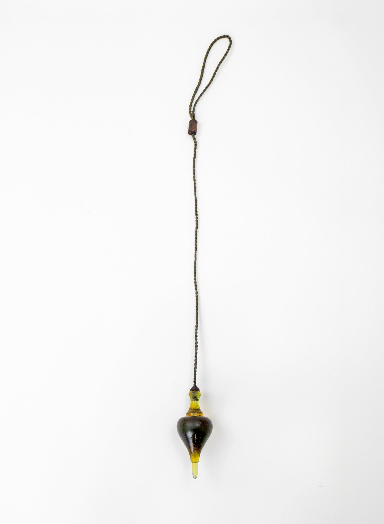 Glass Plum Bob - Kelp/Orange