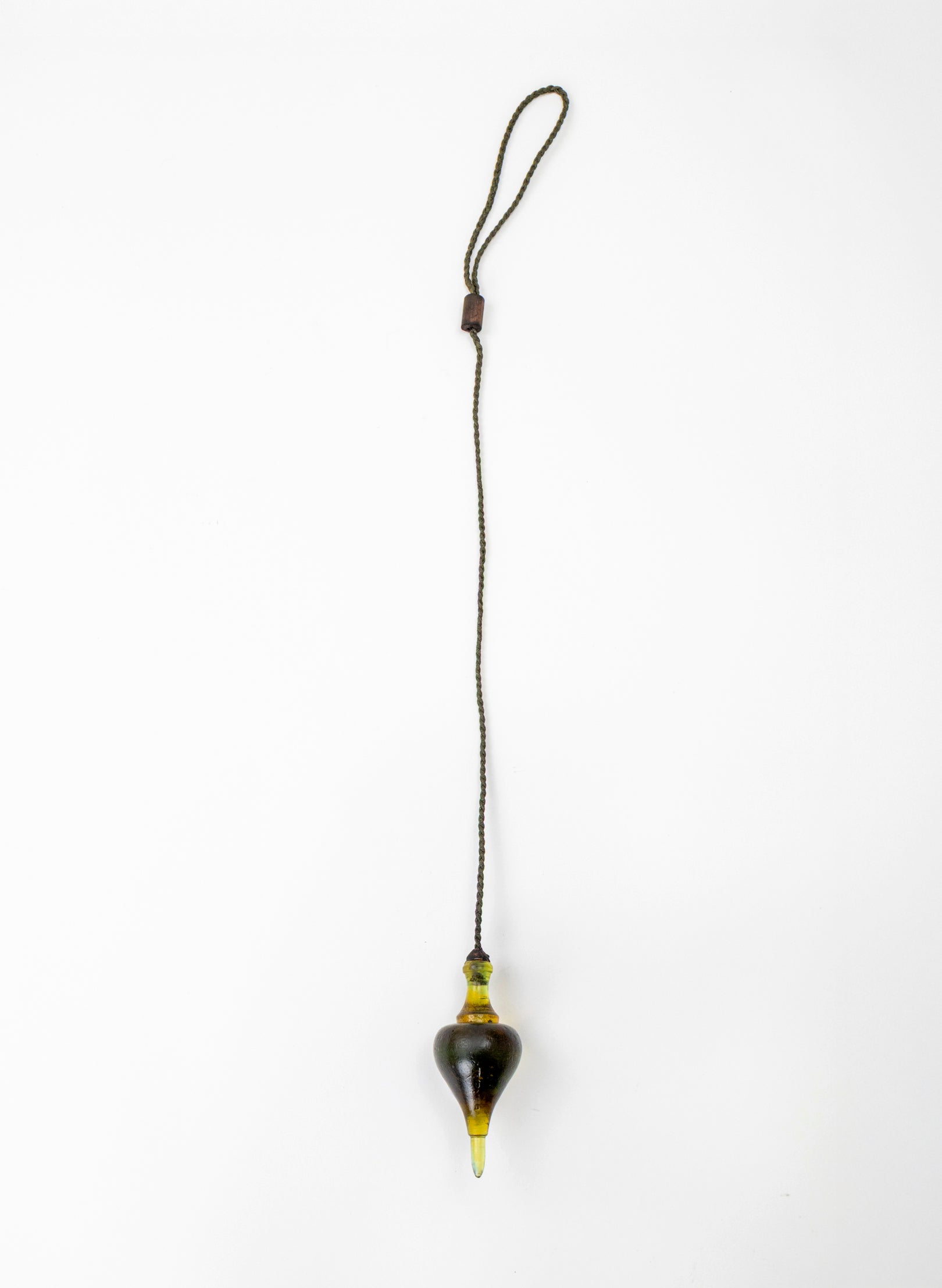 Glass Plum Bob - Kelp/Orange
