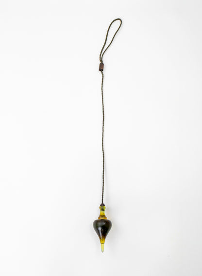 Glass Plum Bob - Kelp/Orange