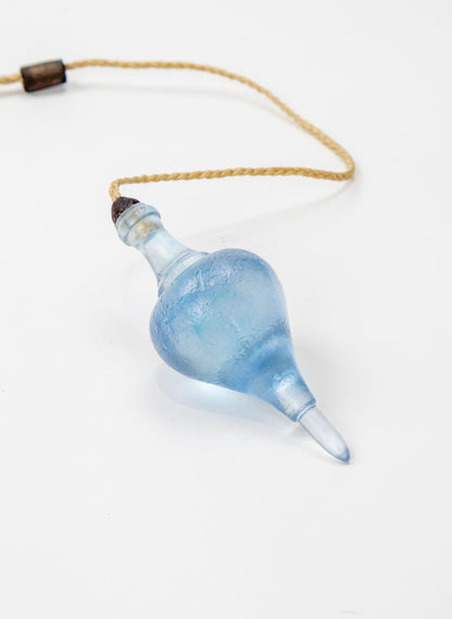 Glass Plum Bob - Pale Steel Blue