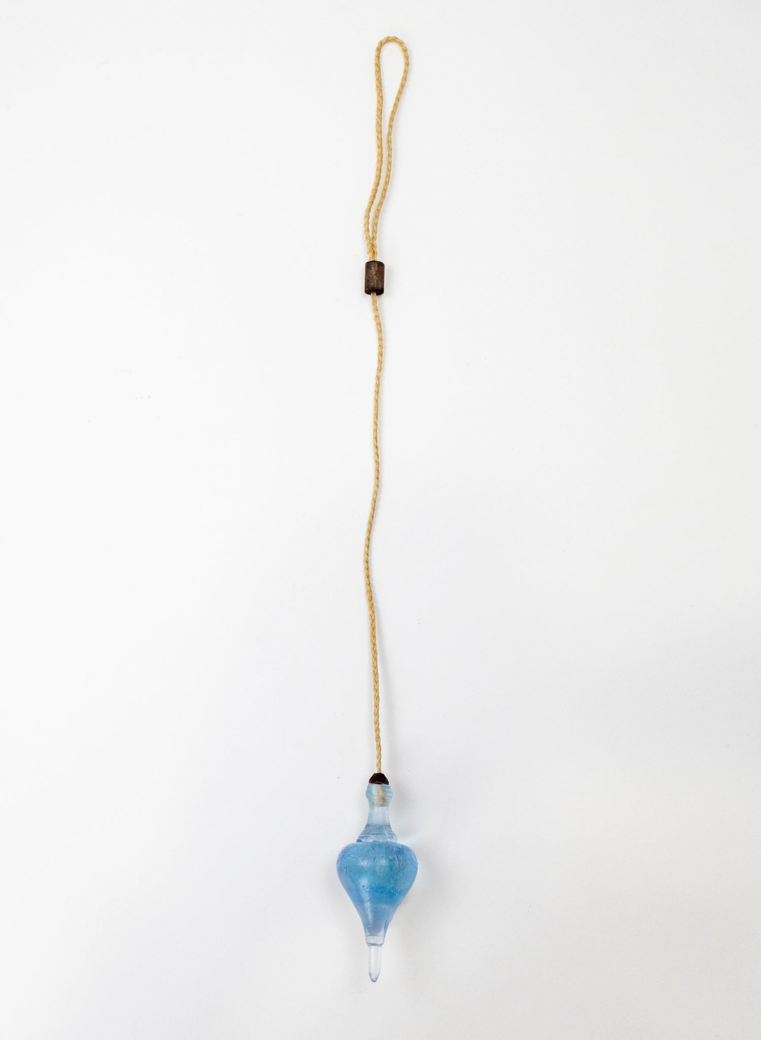 Glass Plum Bob - Pale Steel Blue
