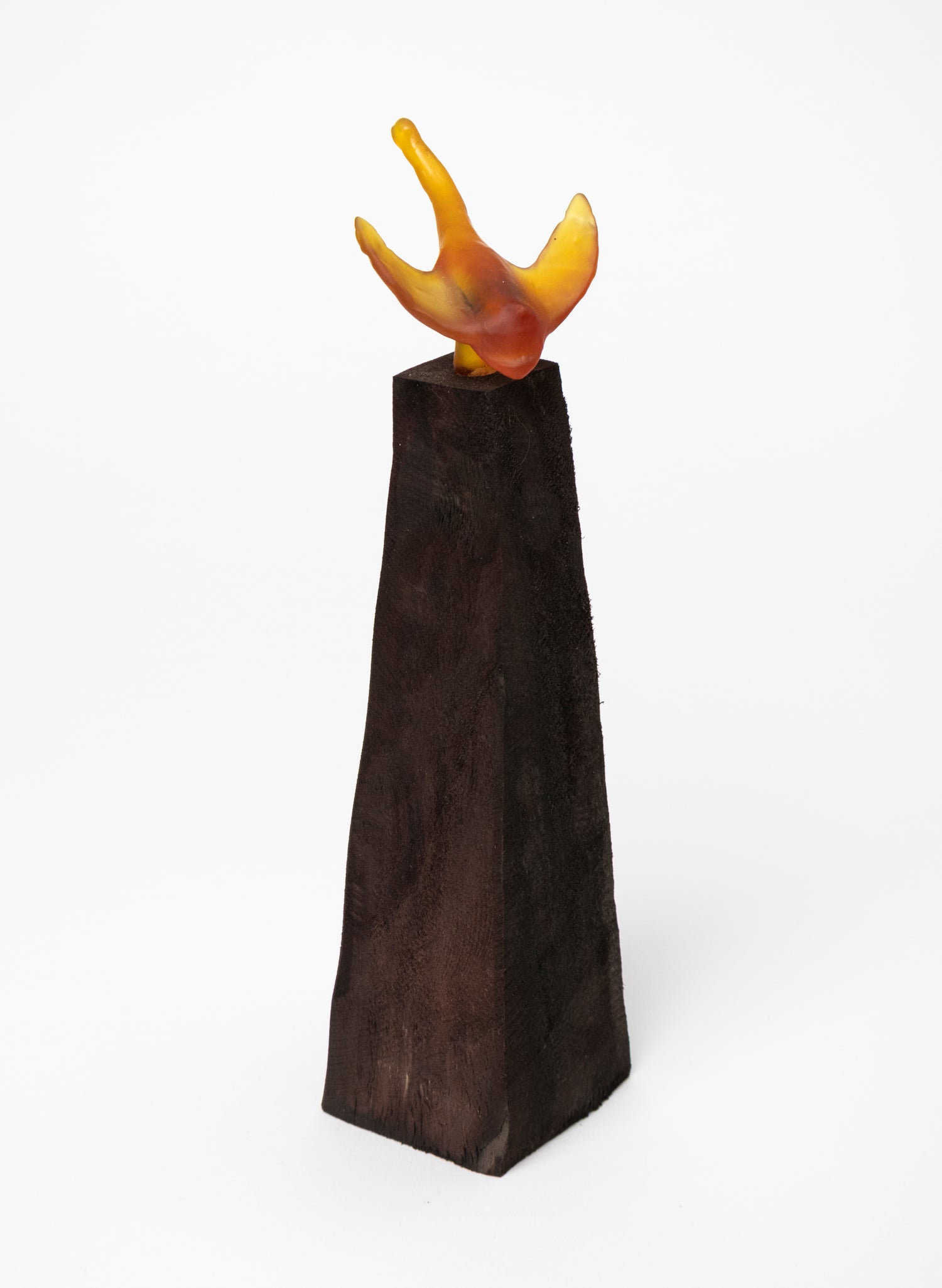 Glass Stingray on Wooden Plinth