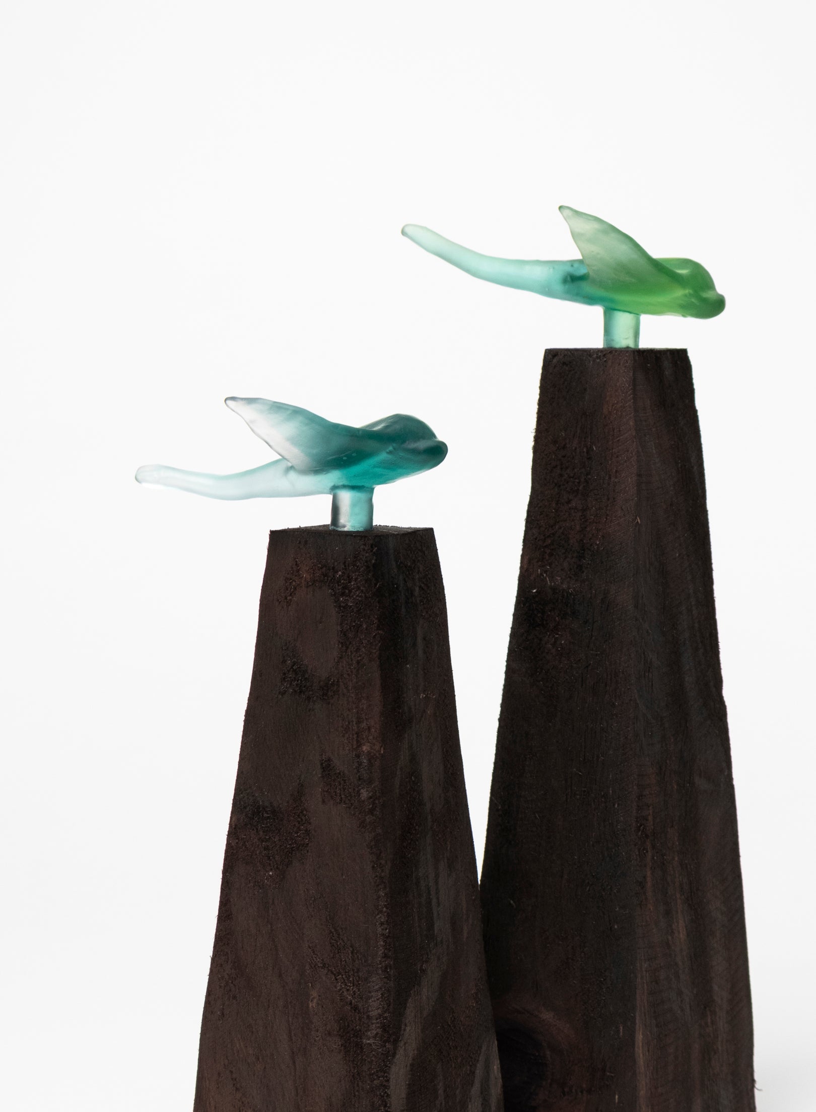 Glass Stingray on Wooden Plinth