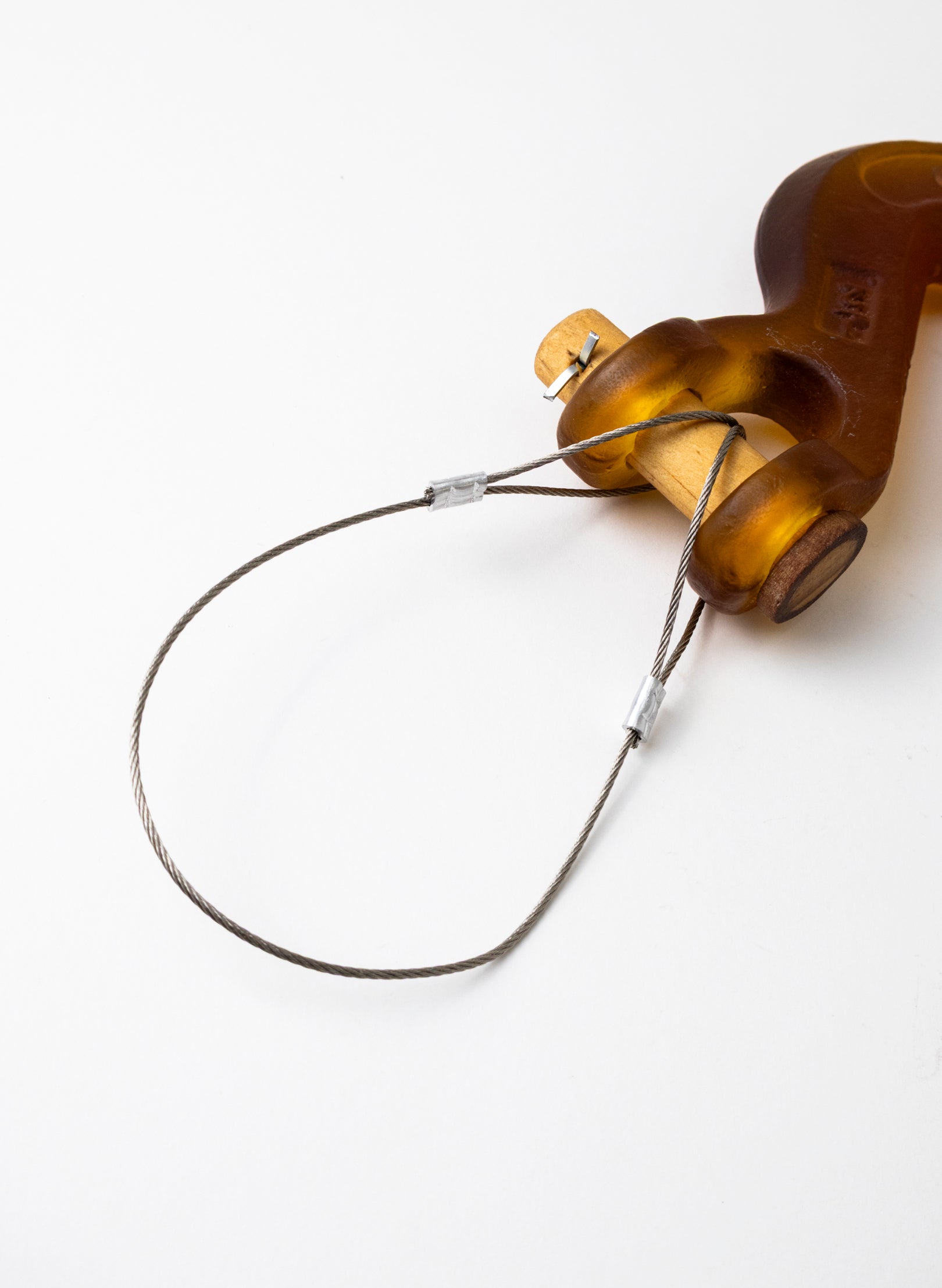 Orange/Red Glass Hook Wooden Pin