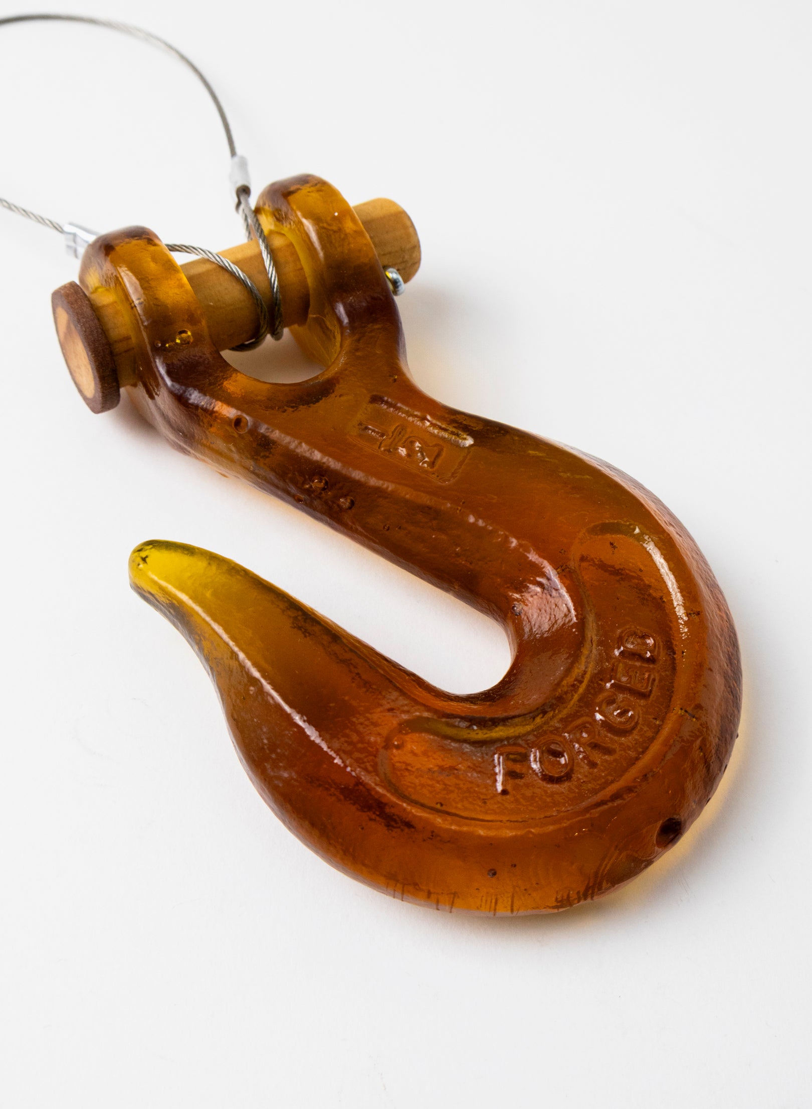 Bronze Glass Hook Wooden Pin