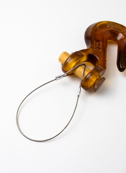 Bronze Glass Hook Wooden Pin