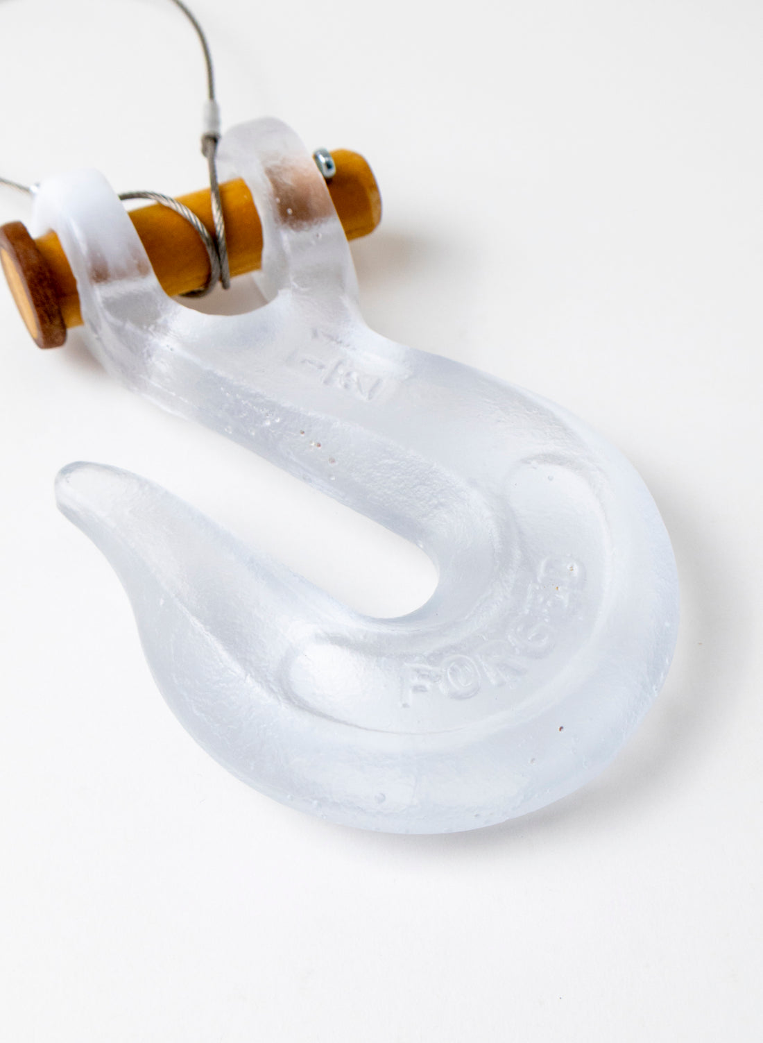 Clear Glass Hook Wooden Pin