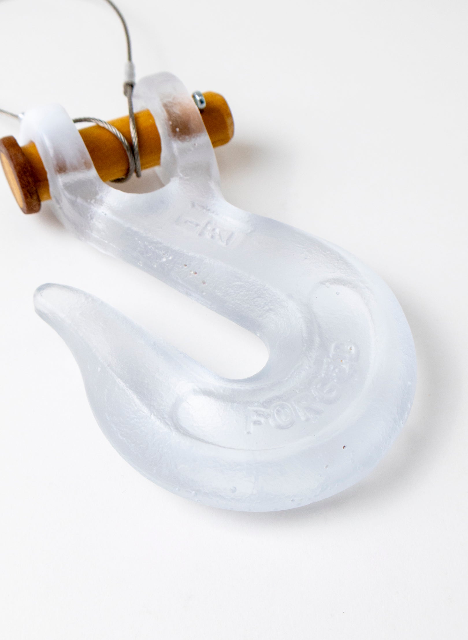 Clear Glass Hook Wooden Pin