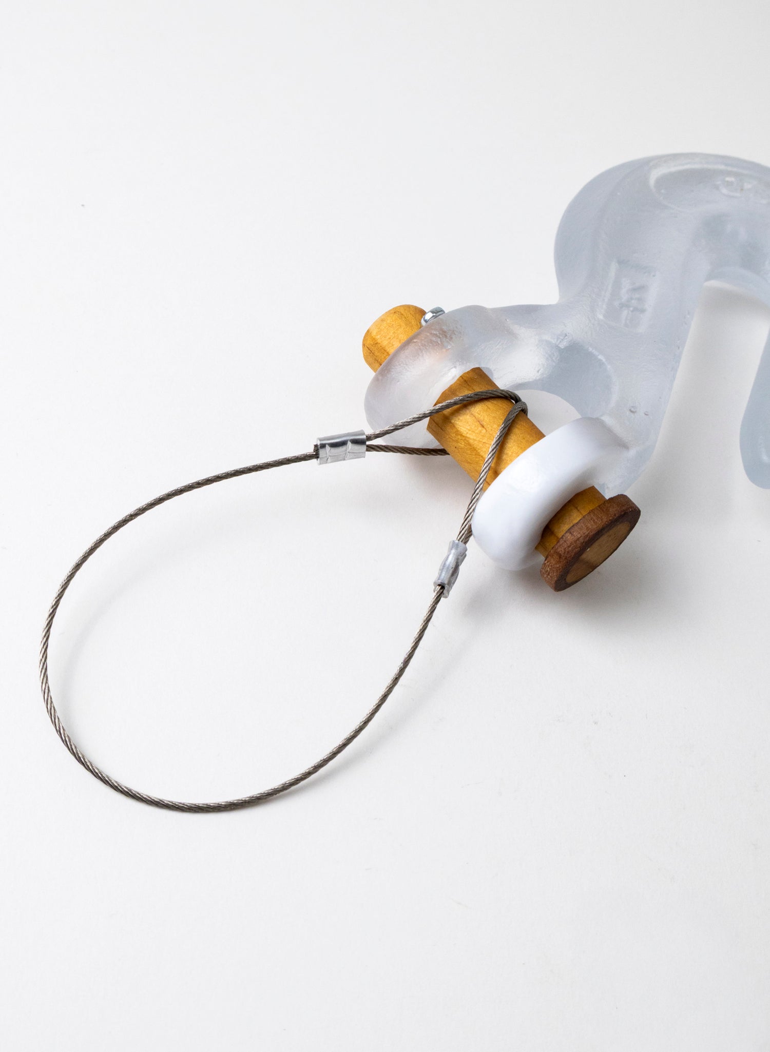 Clear Glass Hook Wooden Pin