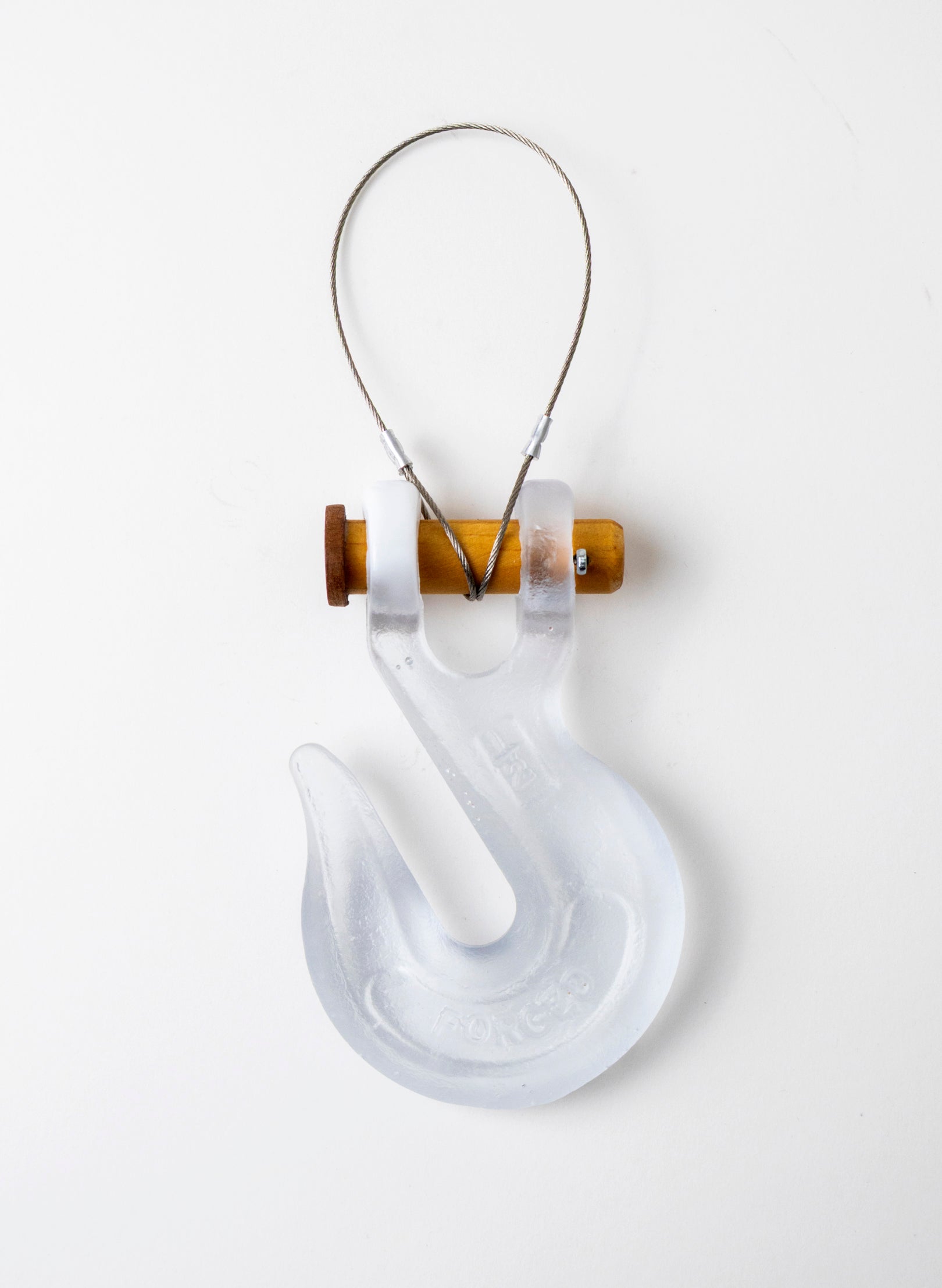 Clear Glass Hook Wooden Pin