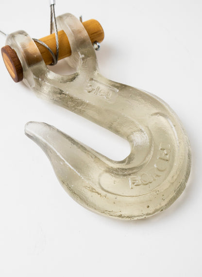 Grey Glass Hook Wooden Pin