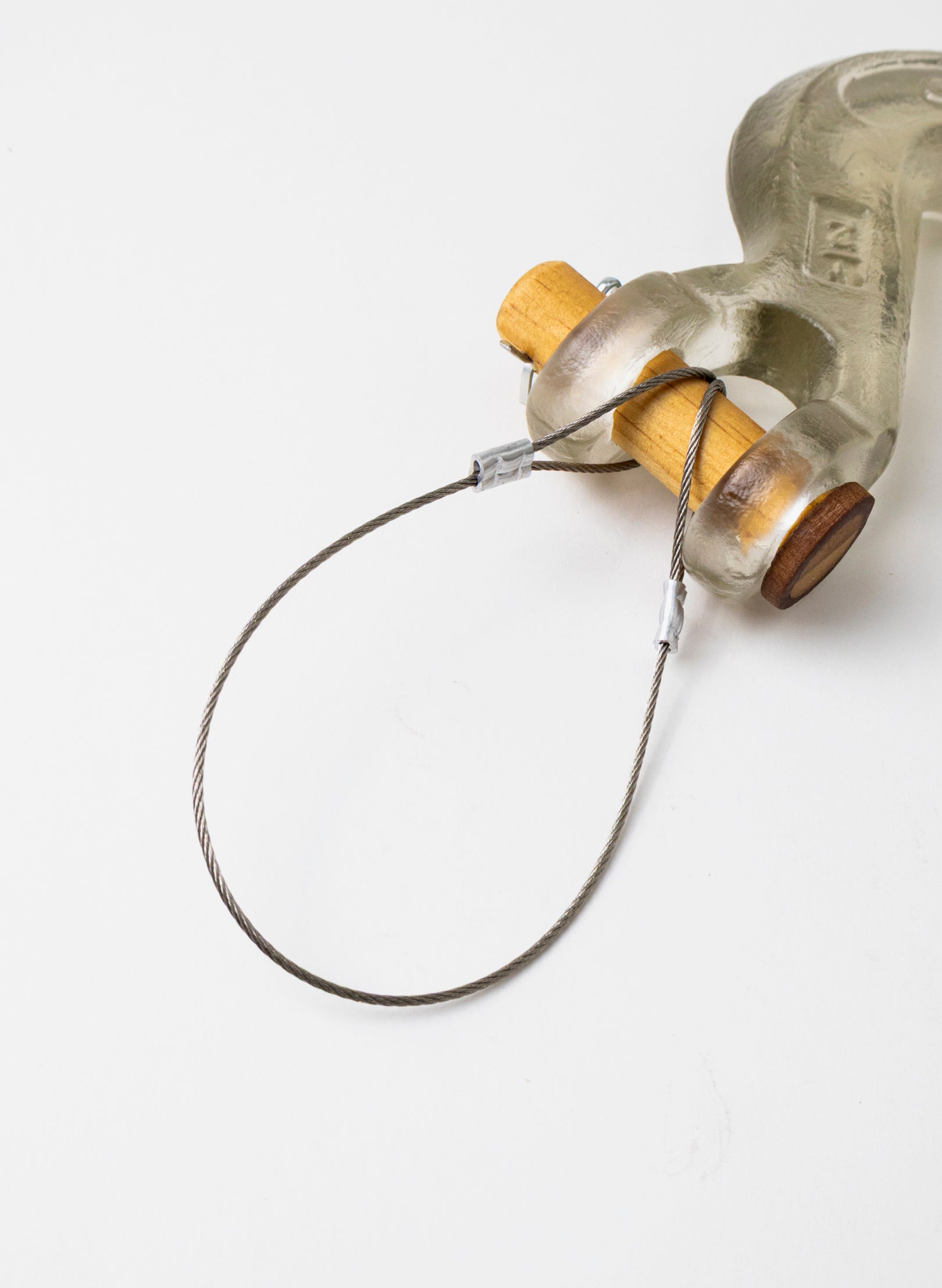 Grey Glass Hook Wooden Pin
