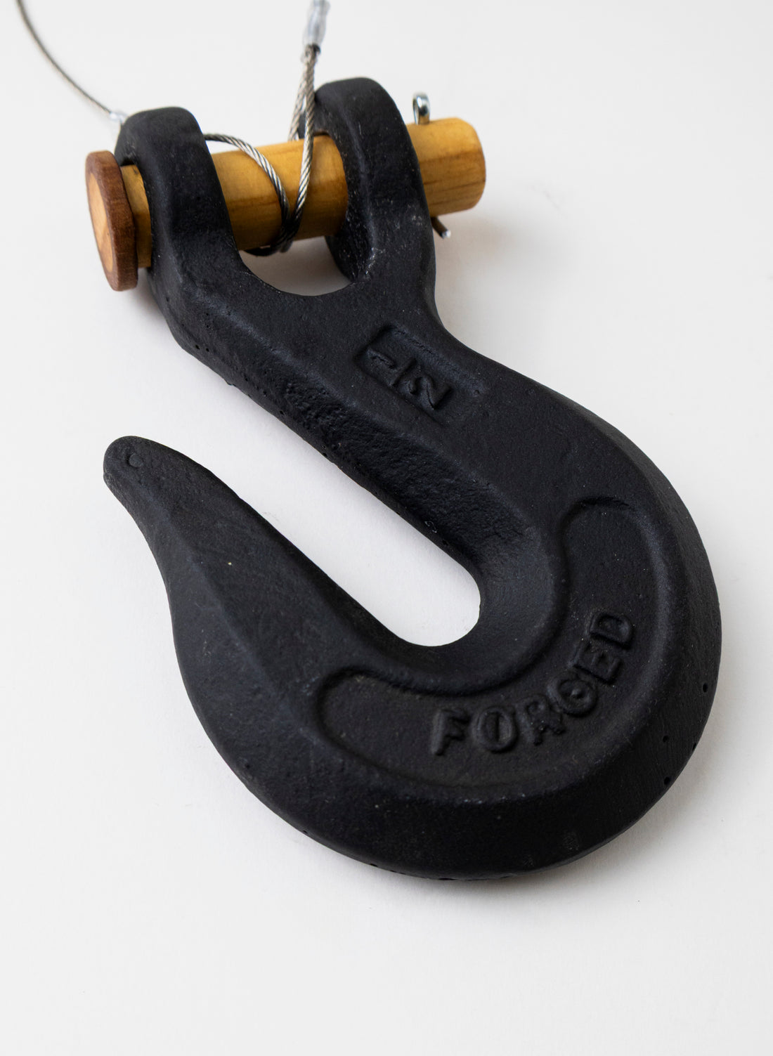 Black Glass Hook Wooden Pin