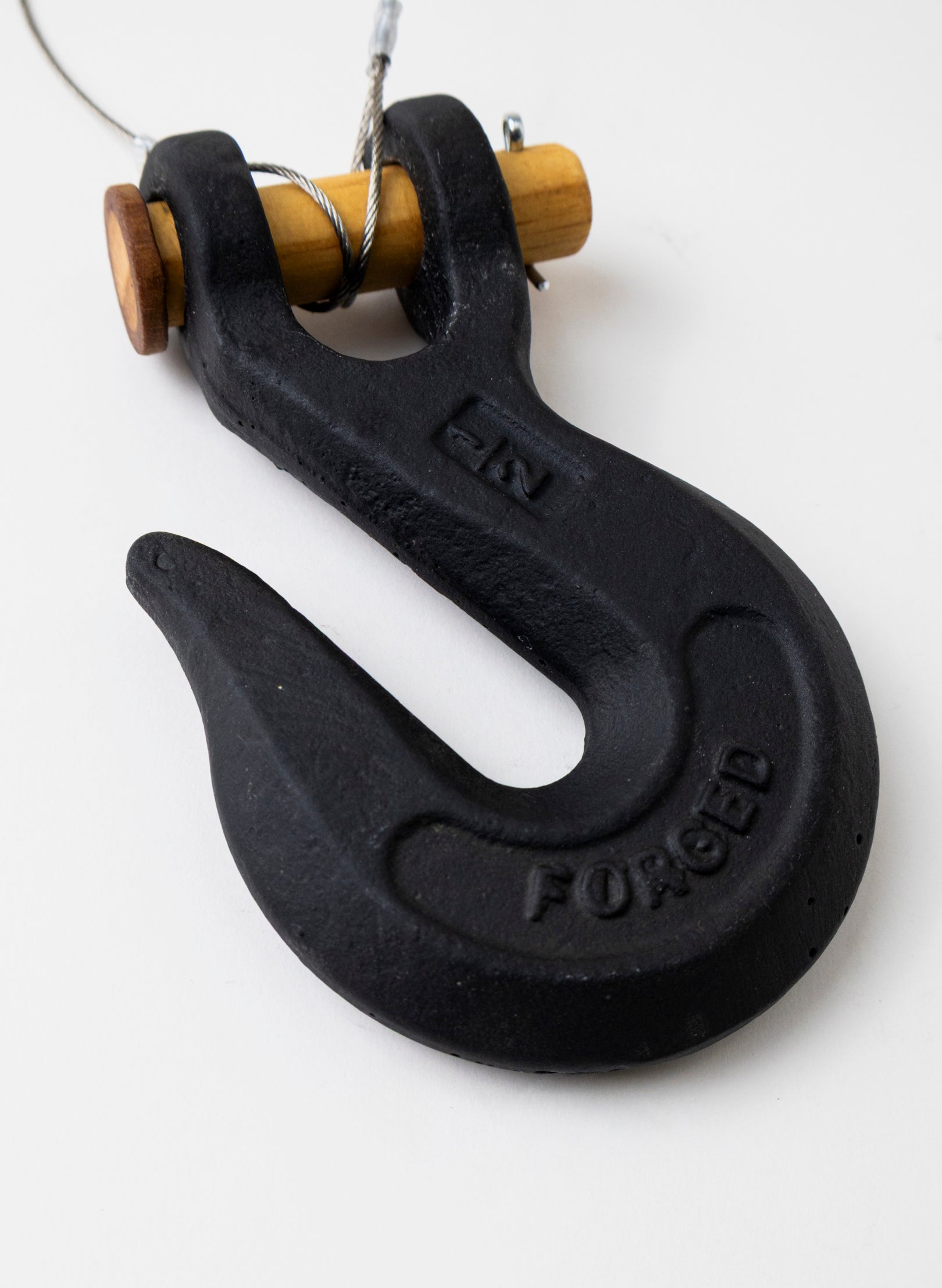 Black Glass Hook Wooden Pin