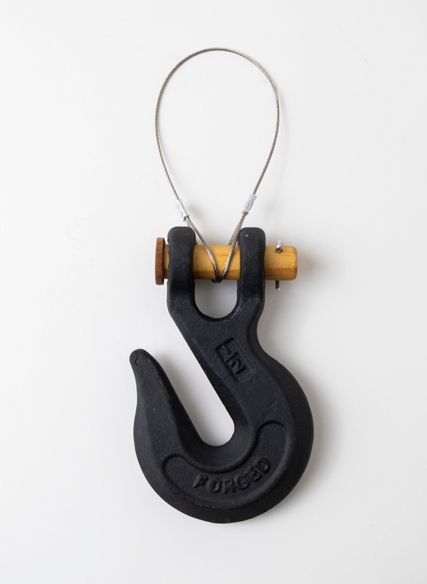 Black Glass Hook Wooden Pin