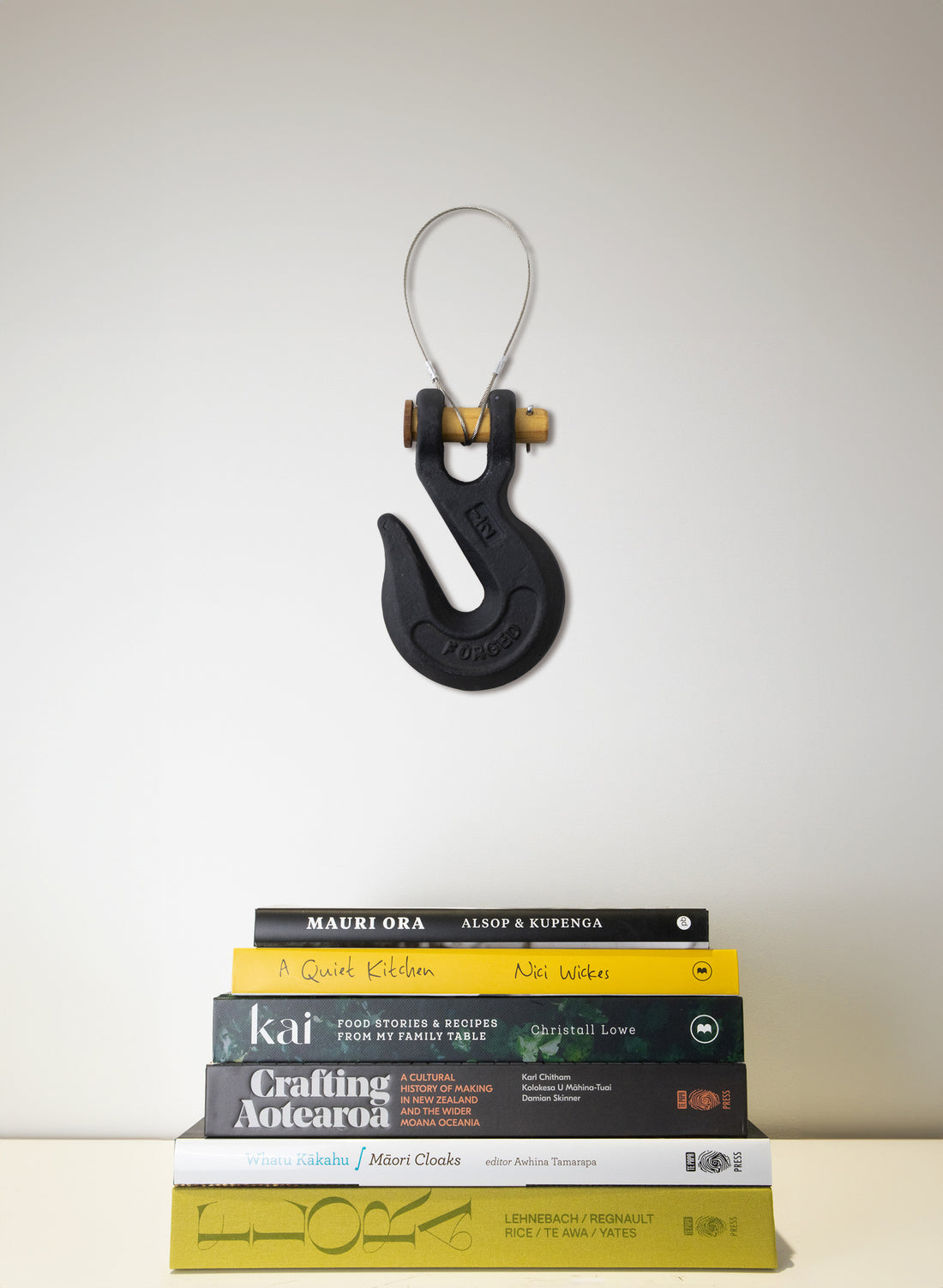 Black Glass Hook Wooden Pin
