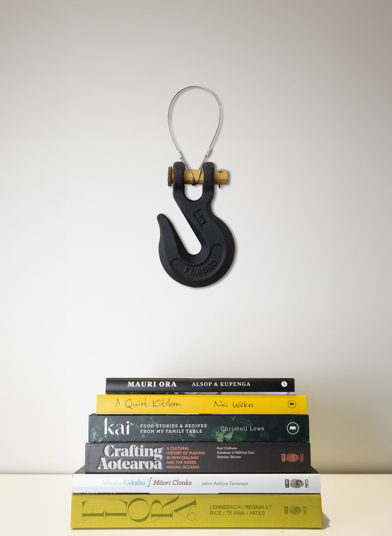 Black Glass Hook Wooden Pin