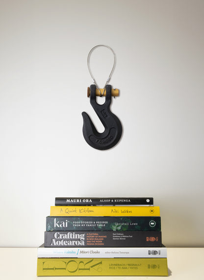 Black Glass Hook Wooden Pin