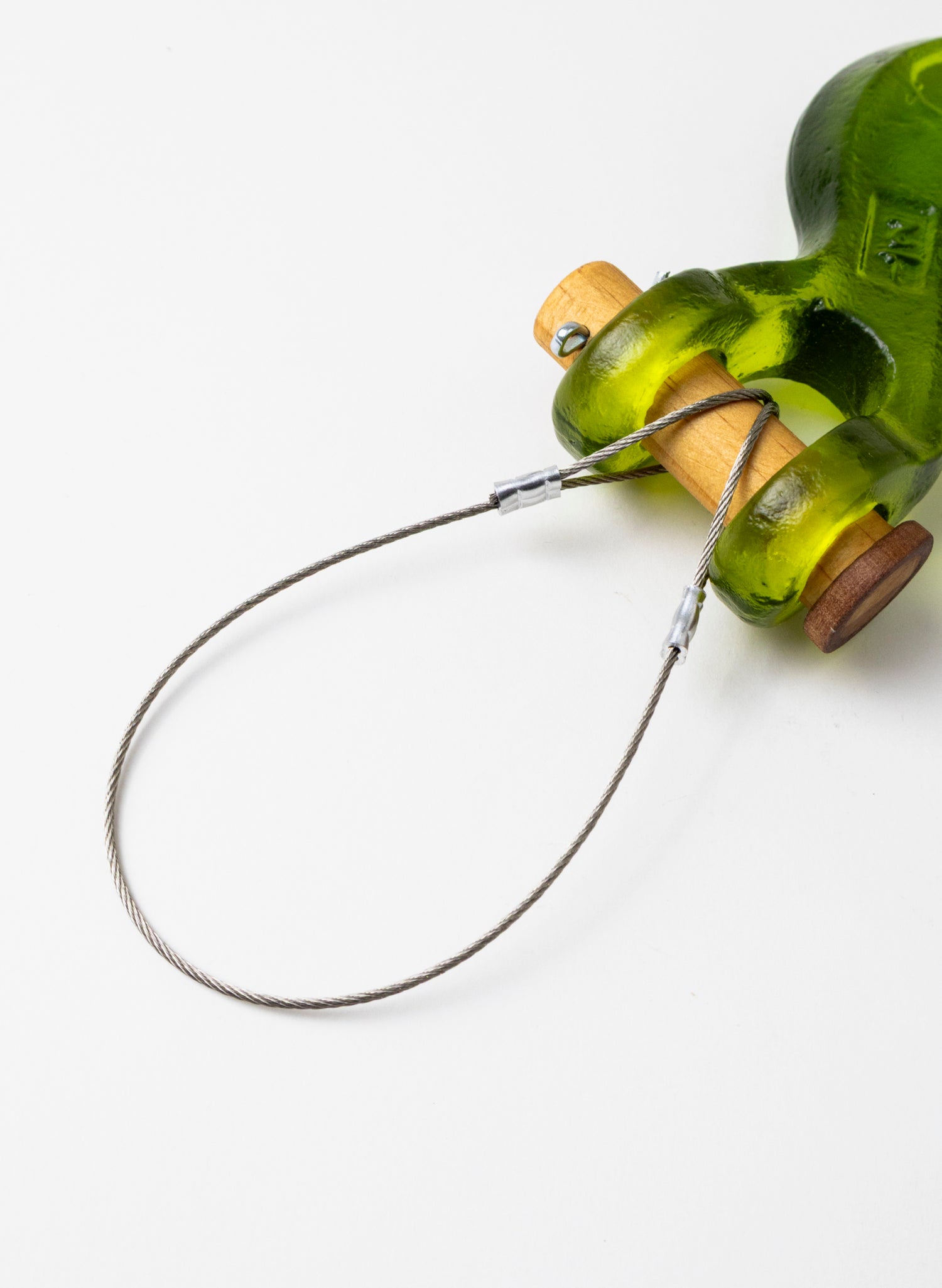 Olive Glass Hook Wooden Pin